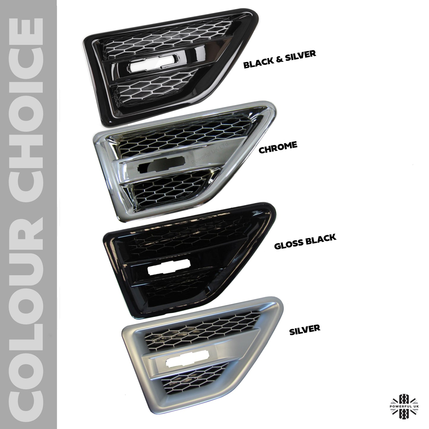 Side Vents - Silver - for Land Rover Freelander 2 - PAIR