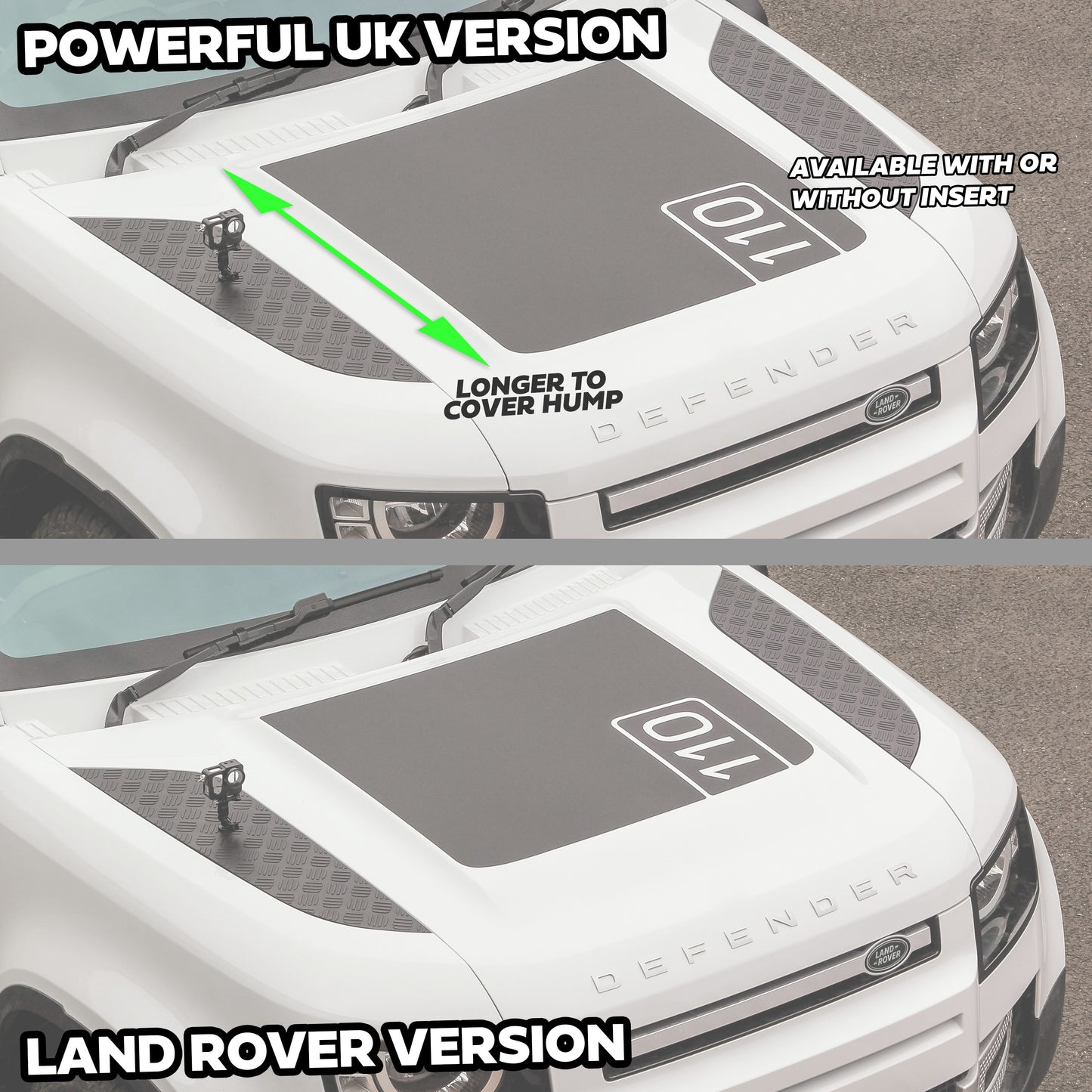 Bonnet Decal 'Blank - No Inserts' for Land Rover Defender L663