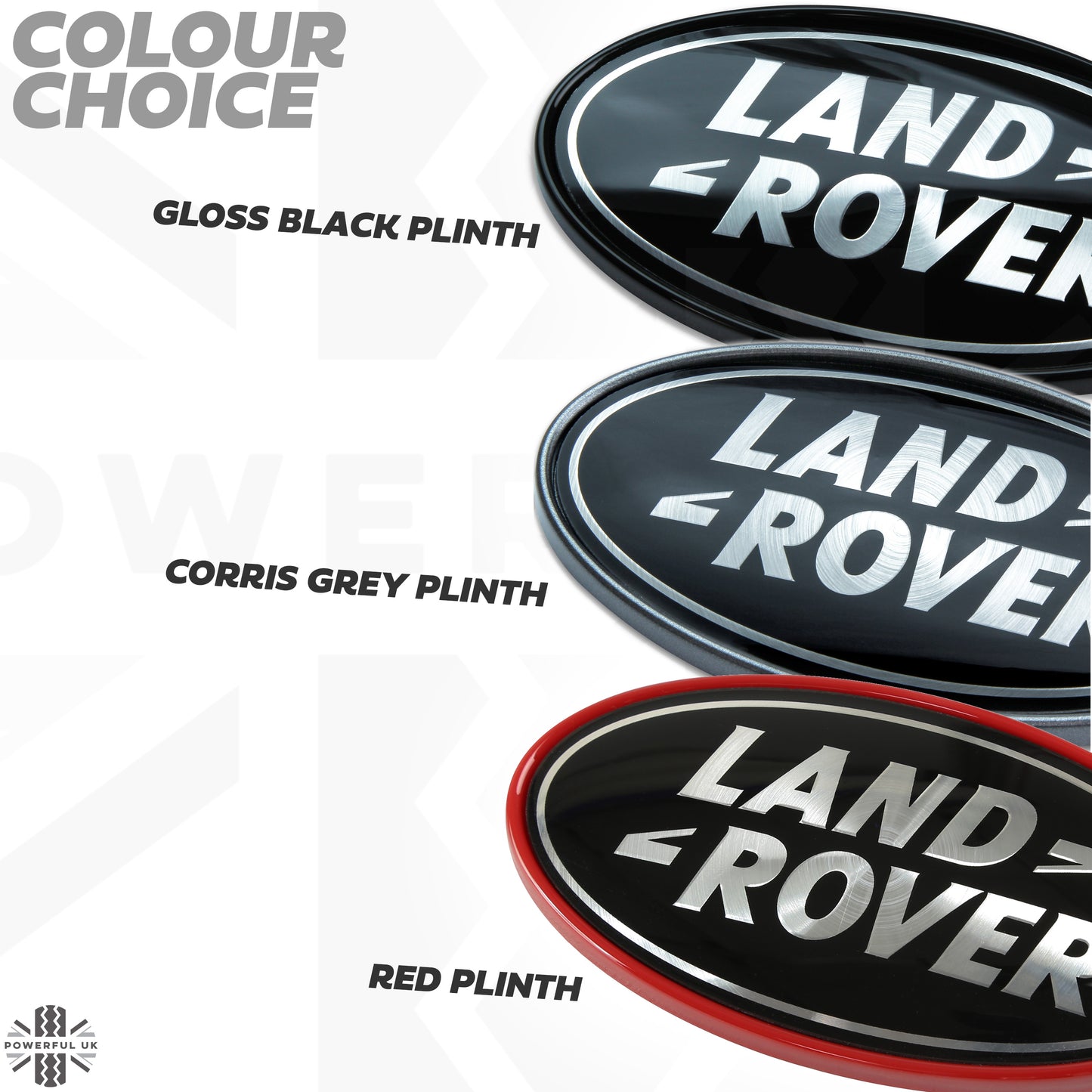 Black & Silver Badge on Gloss Black Plinth for Land Rover Defender L663