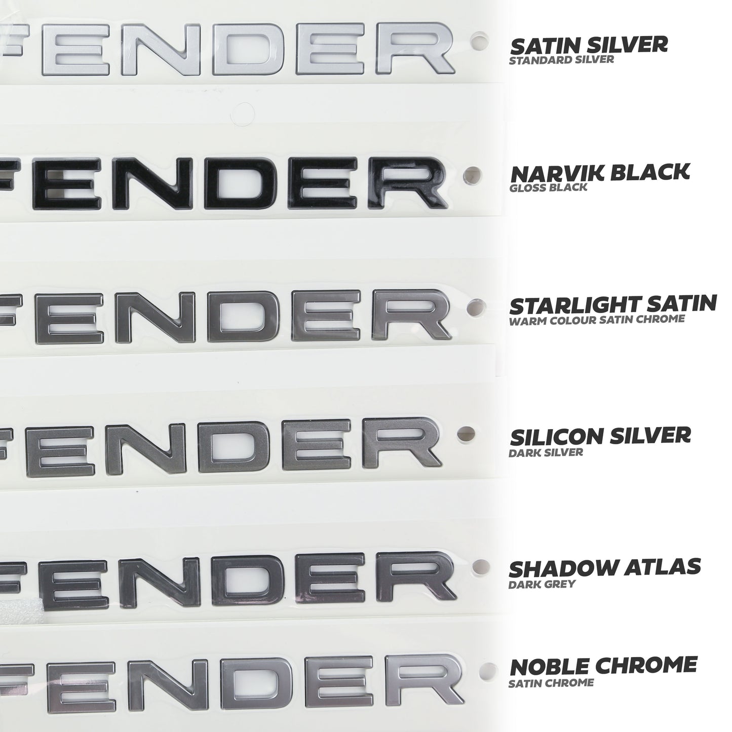Bonnet Lettering - Satin Silver - for Land Rover Defender L663