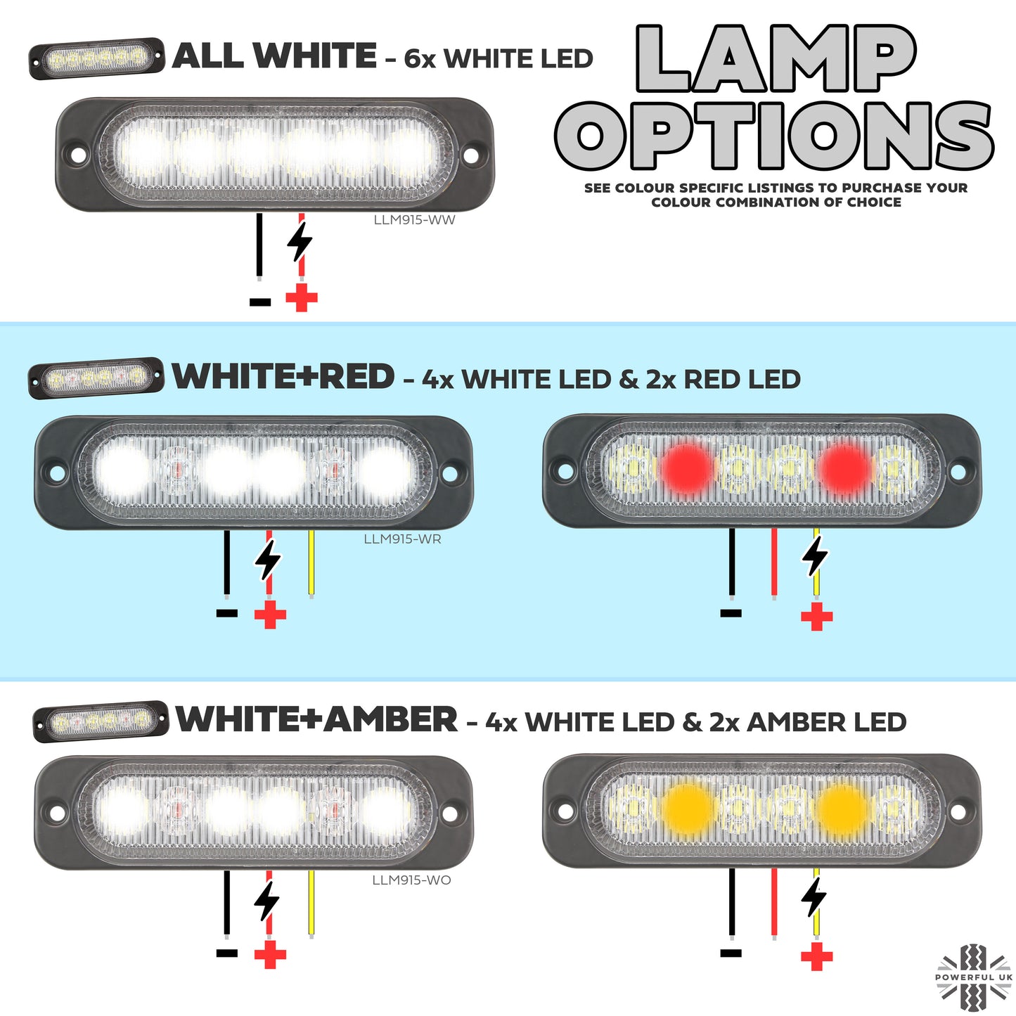 LED rear light upgrade kit for Land Rover Defender L663 - White+Amber