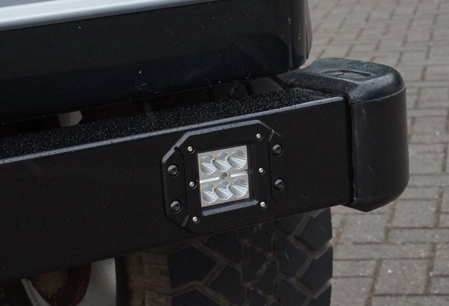Front Bumper - Black with Long DRL's - for Land Rover Defender