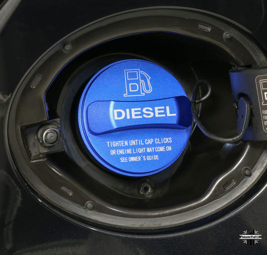 Alloy Fuel Filler Cap Cover for Jaguar - Diesel - Blue