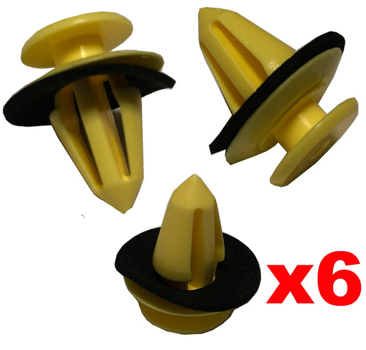 E Pillar Yellow Clips - Pack of 6 for Range Rover L322
