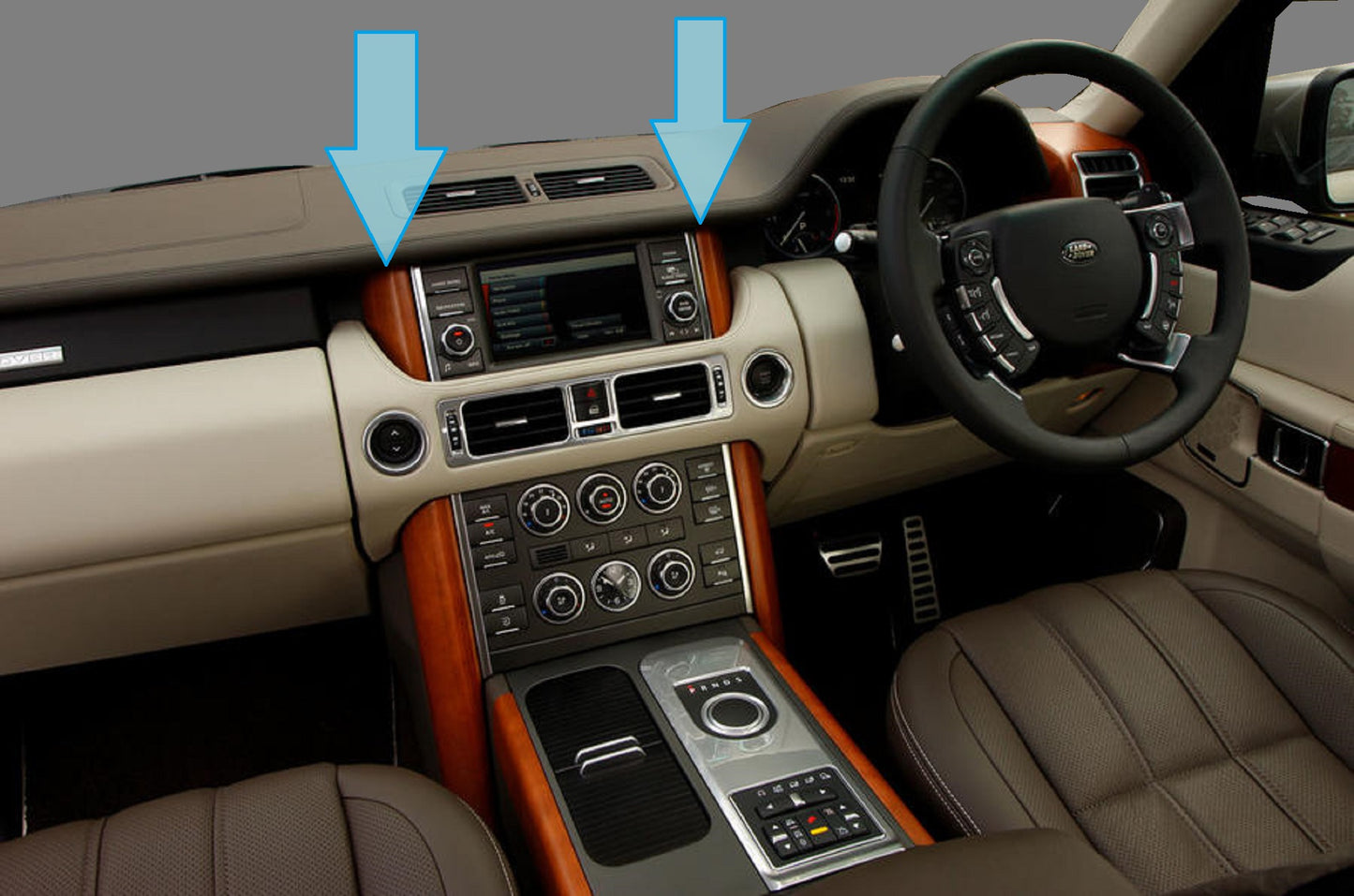 Genuine Interior Screen Surrounds Vavona Burl for Range Rover L322 2006-12