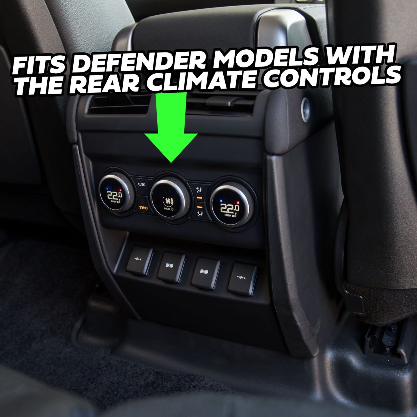 Interior REAR Climate Control Trim - Set of 3 - BLUE - for Land Rover Defender L663