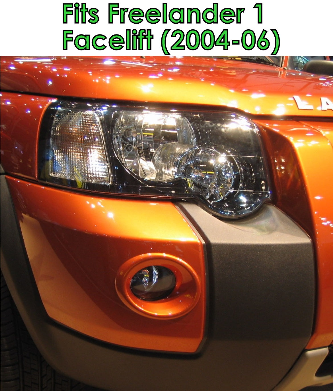 Chrome Fog Lamp bezel surrounds for Land Rover Freelander 1 2004-07 facelift