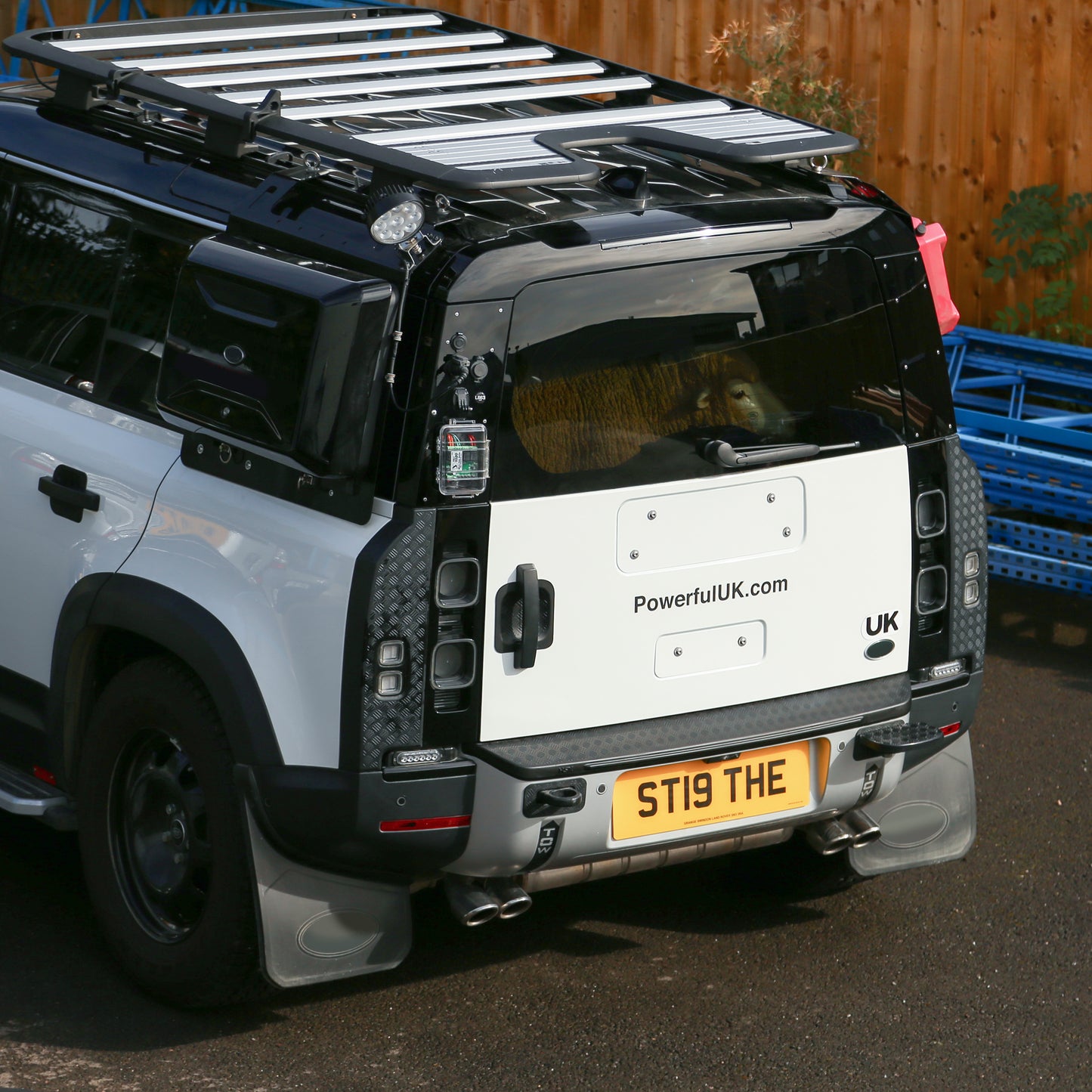 Spare Wheel Delete Kit for Land Rover Defender L663 (Aluminium Panel/Exposed Bolts) - Santorini Black