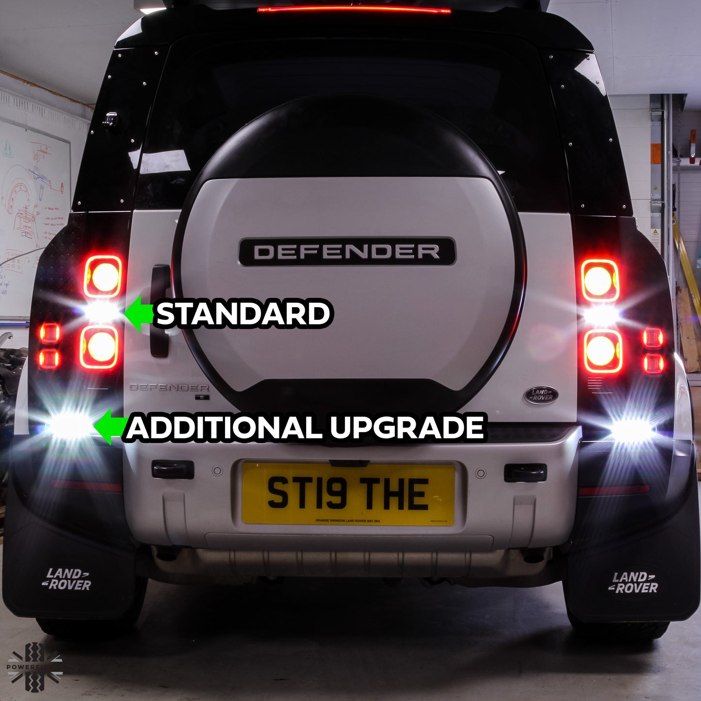 LED rear light upgrade kit for Land Rover Defender L663 - White + Red