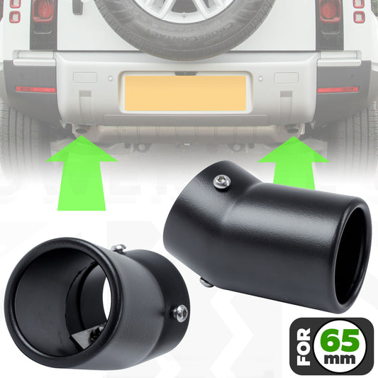 Exhaust Tips for Land Rover Defender L663 (for 65mm exhaust) - Technical Black