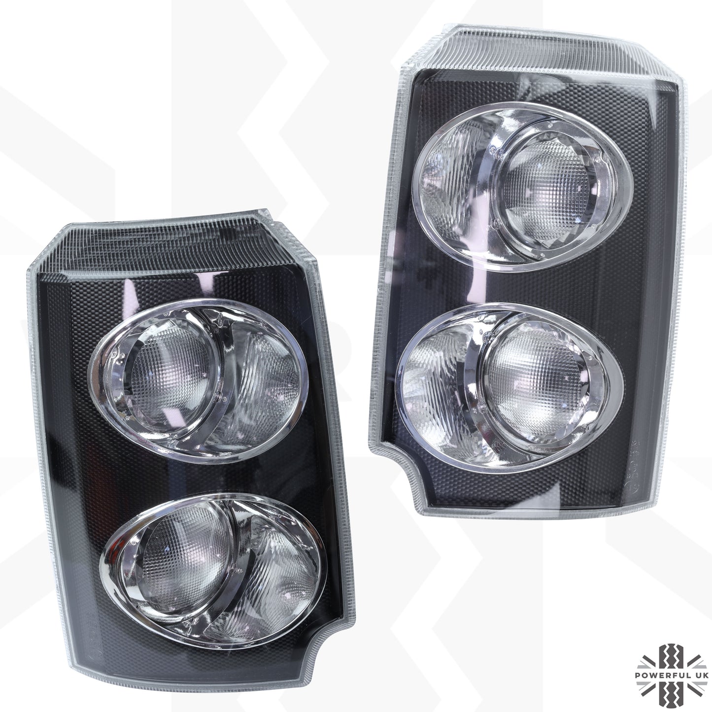 Front Side Light / Indicator Assembly for Range Rover L322 - Clear Indicator/Black Body - PAIR