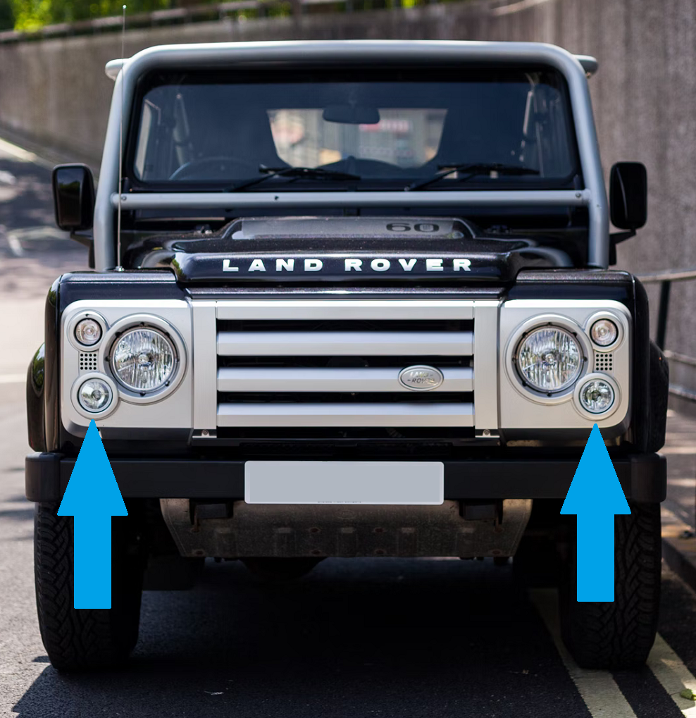 Spot Light Kit Pair for Land Rover Defender SVX front grille - Genuine
