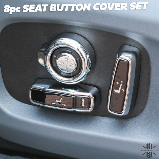 Interior Seat Button Covers (8 pc) - Chrome & Black for Range Rover Evoque 2016+