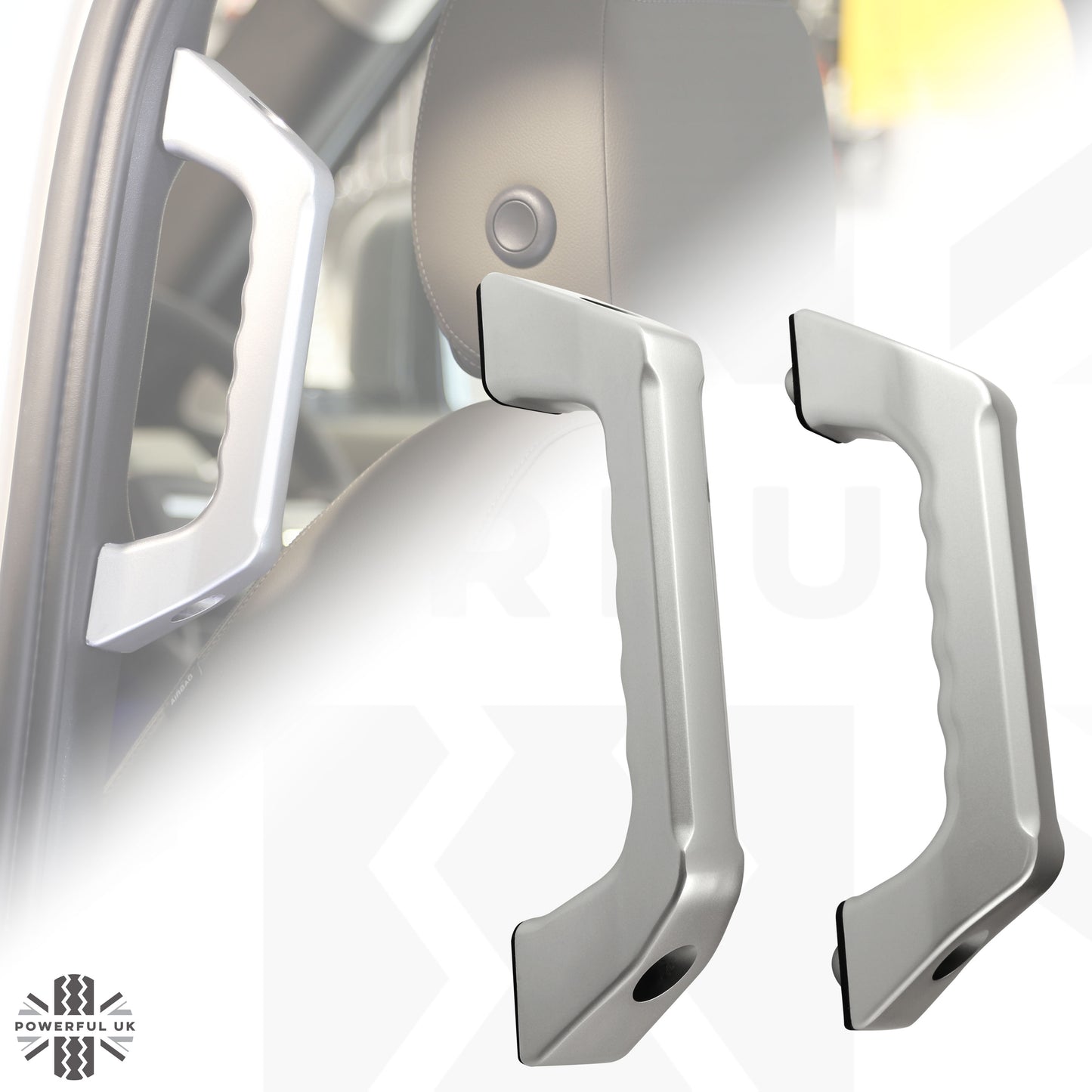 Aluminium Rear Grab Handles (Pair) for Land Rover Defender L663 - Silver