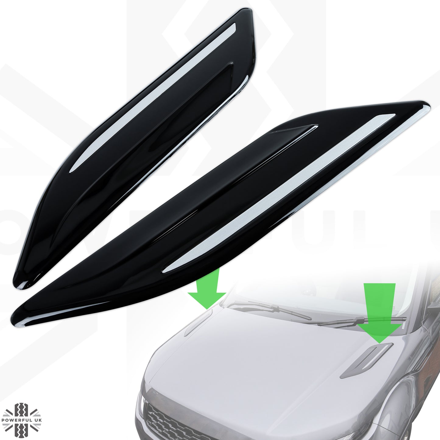 Dummy Bonnet Vents 'Black & Silver' for Land Rover Discovery Sport