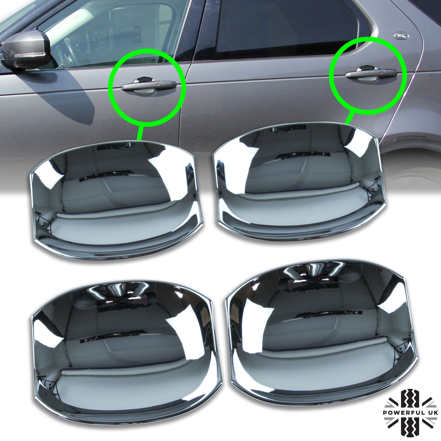 Door Handle Scuff Plates (4 pc) - Chrome - for Land Rover Discovery 5