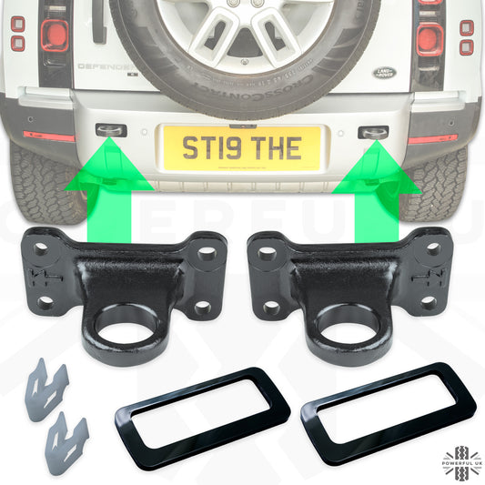 Tow Loop Upgrade Kit A - Black Loops + Black Inserts for Land Rover Defender L663