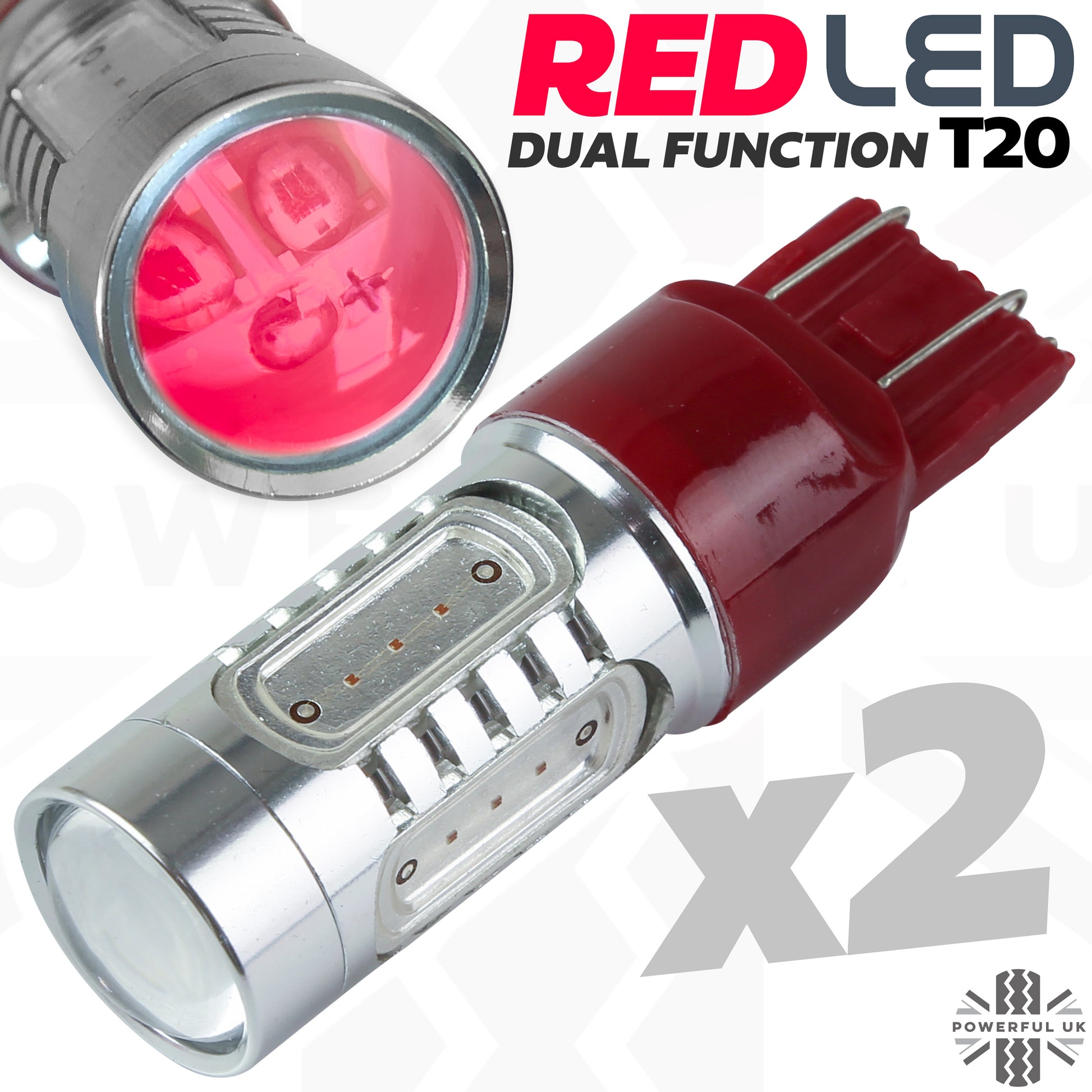 Katur 2x T20 7443 LED Car Light Bulbs Used For Brake Stop Tail Lamp Red Led  12v T20 Size W21/5W W3 x 16q Base For DRL Function - AliExpress