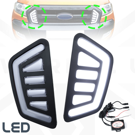 Front Grille LED DRL Light Kit for Ford Ranger T7 2016-19