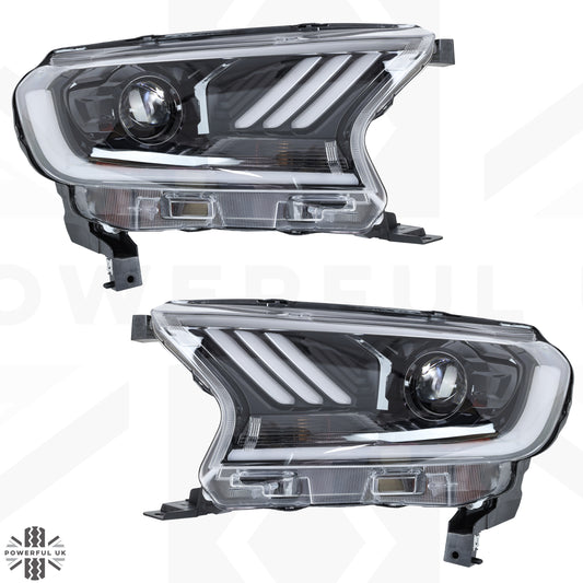 LED Headlights with DRL for Ford Ranger 2016-22 - Left Hand Drive - PAIR