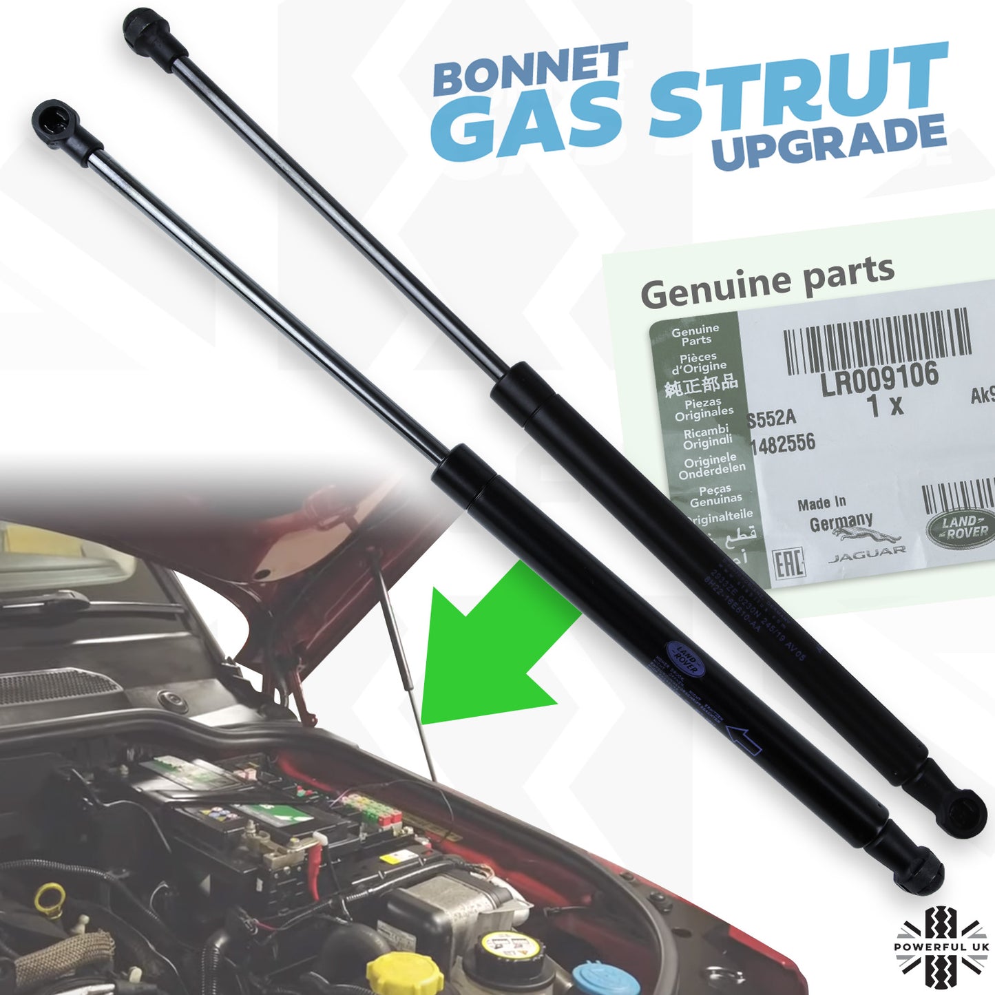 Bonnet Gas Struts for Land Rover Discovery 3 & 4 - Genuine - PAIR