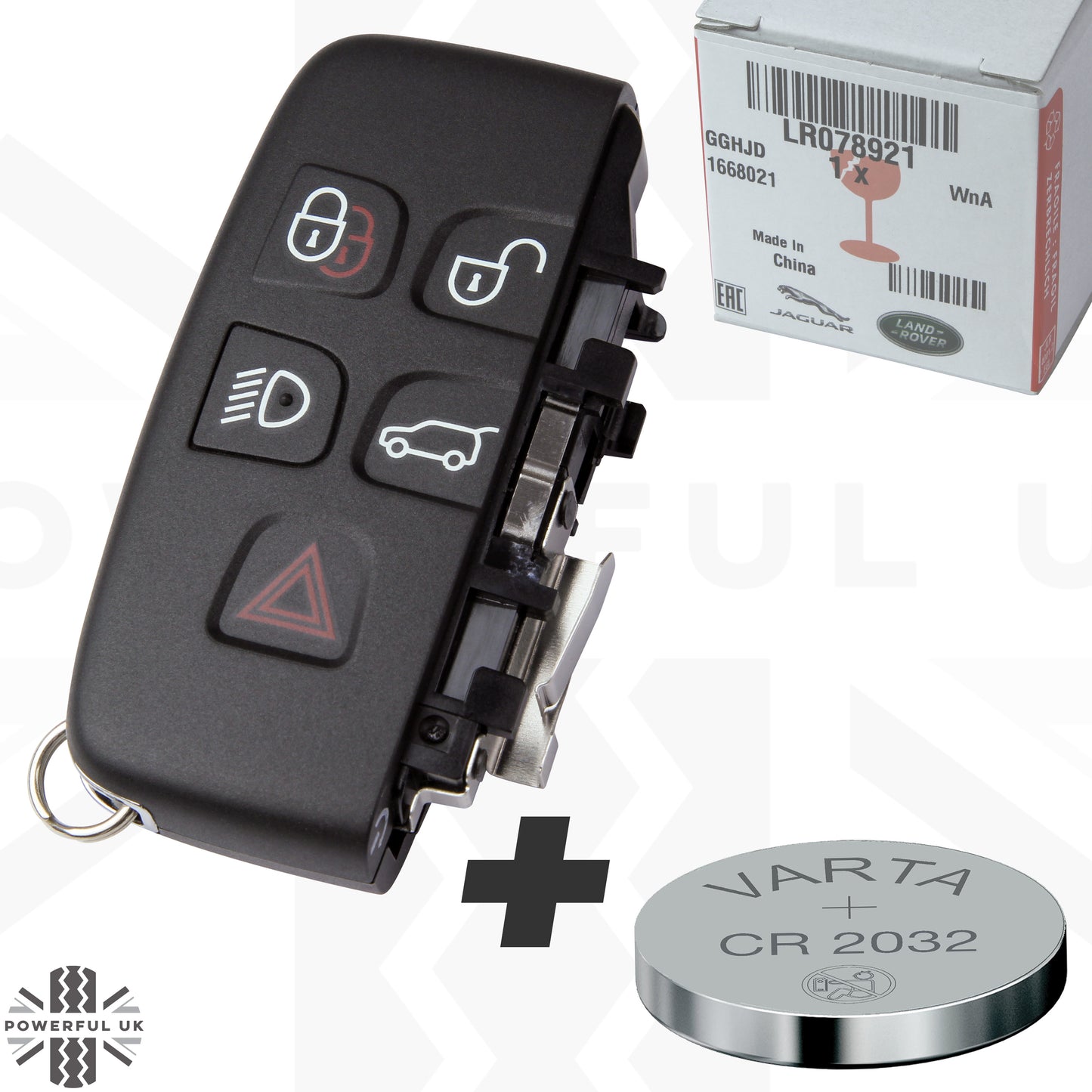 Keyfob Refurb Kit - Shell + Battery - for Jaguar XF