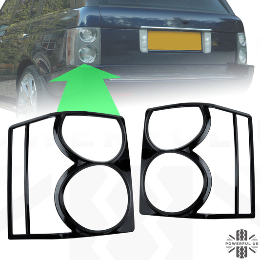 Rear Light Covers for Range Rover L322 - Gloss Black