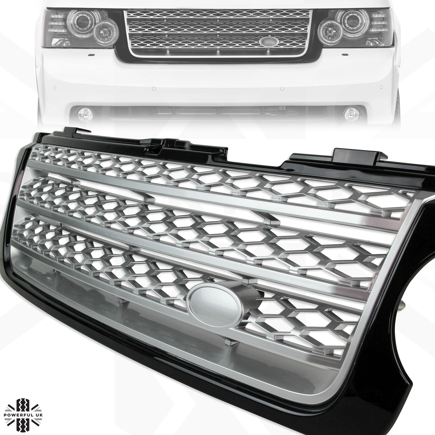 Black & Silver Front Grille for Range Rover L322 2010 on