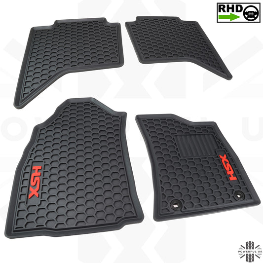 Rubber Floor Mats 4pc - RHD - for Toyota Hilux mk8 (2016+)
