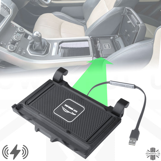 Wireless Charging Tray for Range Rover Evoque 1 - for Late Type Cubby Box