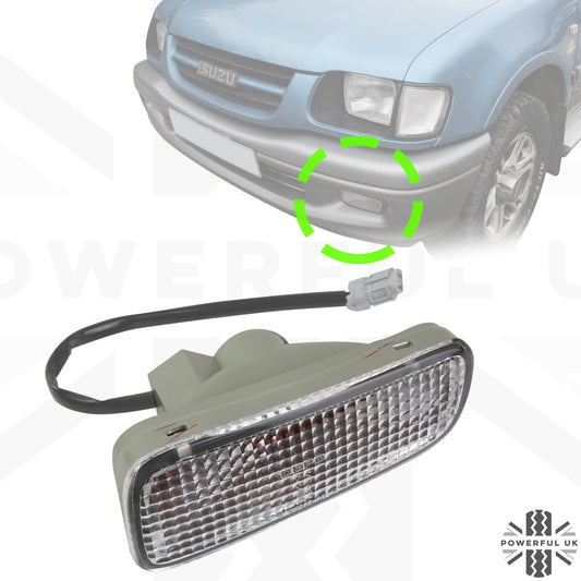 Isuzu TF Clear Front Indicator Light Assembly - Curved Oval Type - E Marked - LH