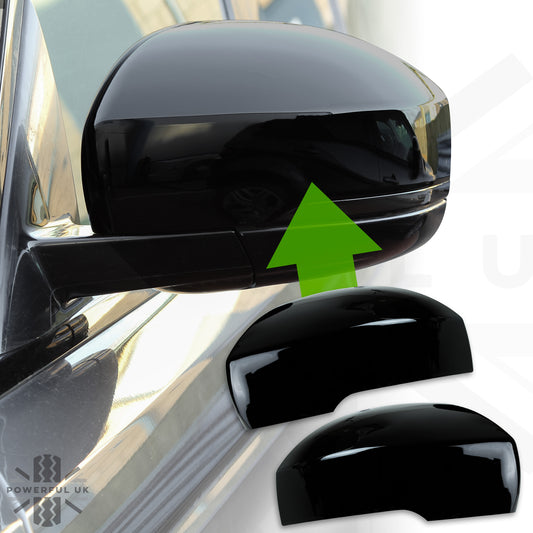 Mirror Covers - Top Half Caps for Land Rover Discovery 4 Facelift - Gloss Black