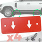 Jacking Point Marker Plate Kit - RED - for Land Rover Defender L663