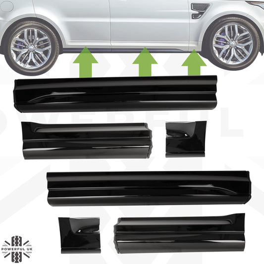 SVR Style Lower Door Mouldings for Range Rover Sport L494 (2014-17) - Santorini Black