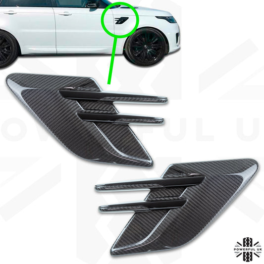 Side Vents - Genuine - Carbon Fibre - Pair for Range Rover Sport L494 2018