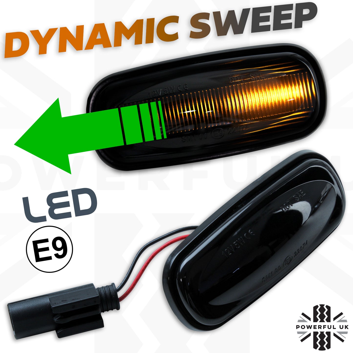 Side Repeaters (Pair) - LED - Smoked - Dynamic Sweep for MG Rover (various models)