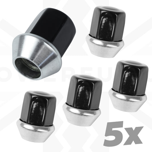 5x Black Alloy Wheel Nuts for Land Rover Discovery Sport