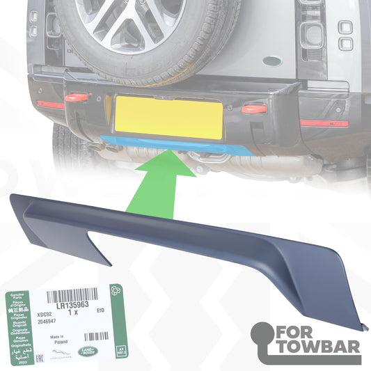 Genuine Rear Bumper Centre Panel for Land Rover Defender L663 - with Towbar cutout