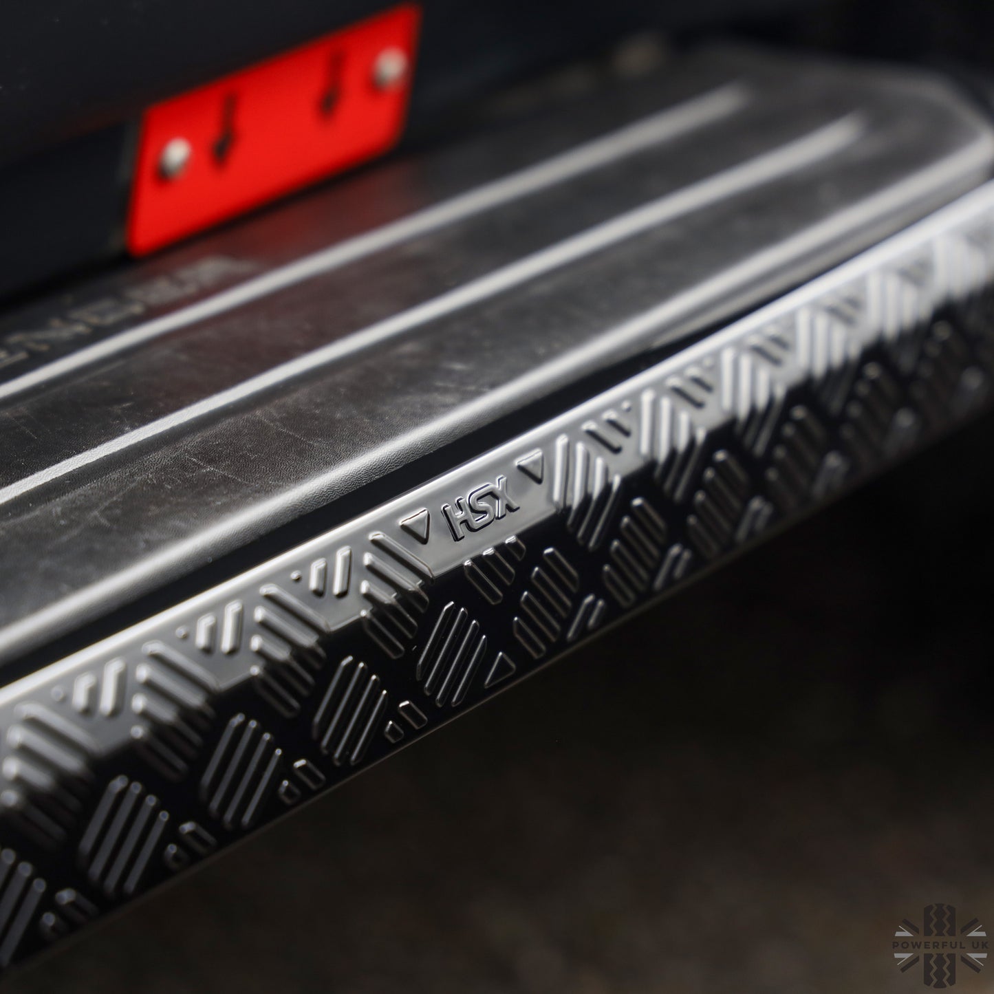 4x Chequer Plate Side Step Covers for Land Rover Defender L663 (110&130) - Gloss Black