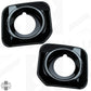 Front Bumper Fog Bezels - Discovery 4 style - Gloss Black - for Land Rover Discovery 3 - PAIR