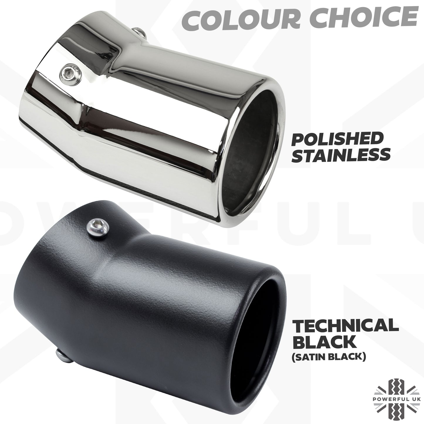 Exhaust Tips for Land Rover Defender L663 (for 65mm exhaust) - Stainless