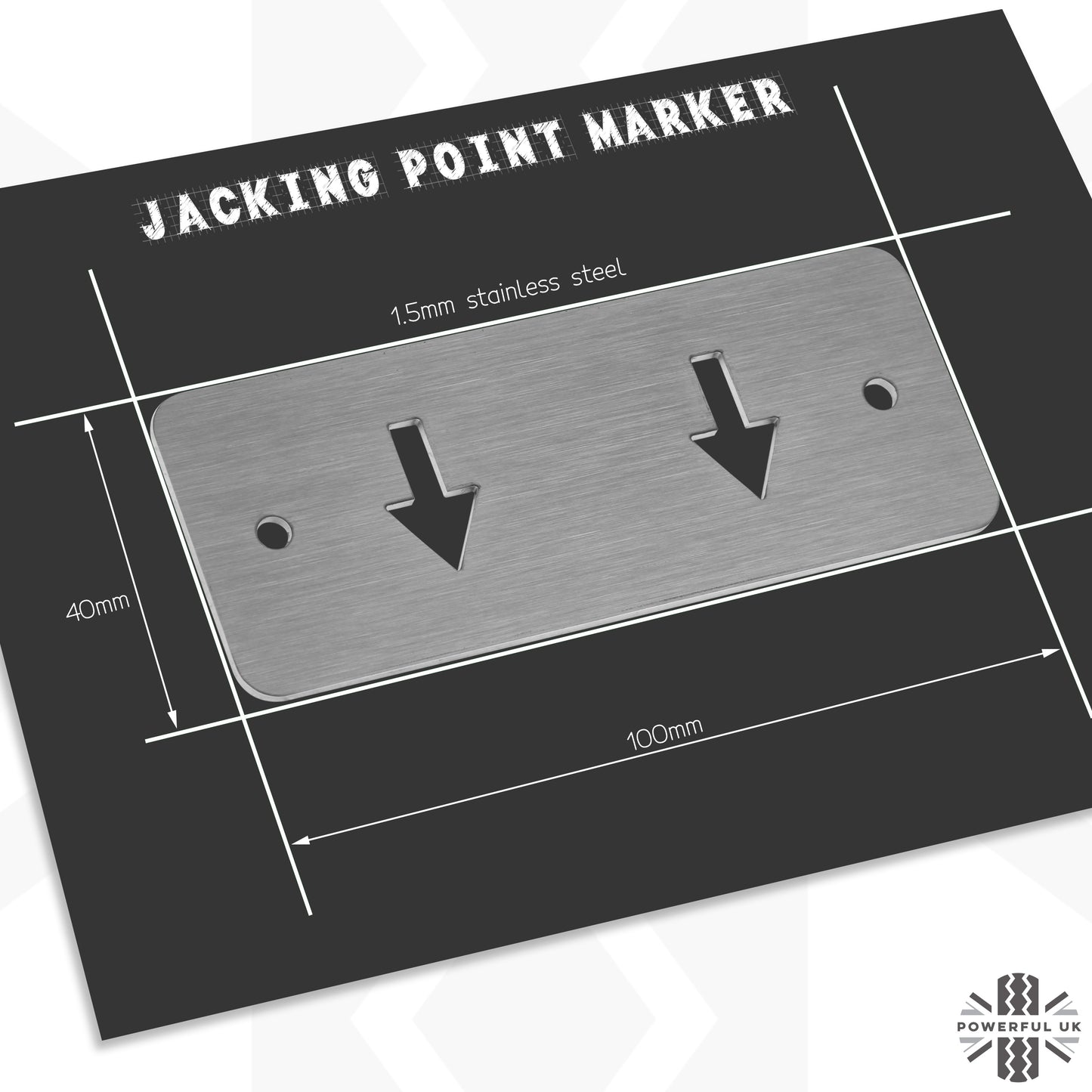 Jacking Point Marker Plate Kit - BLUE - for Land Rover Defender L663