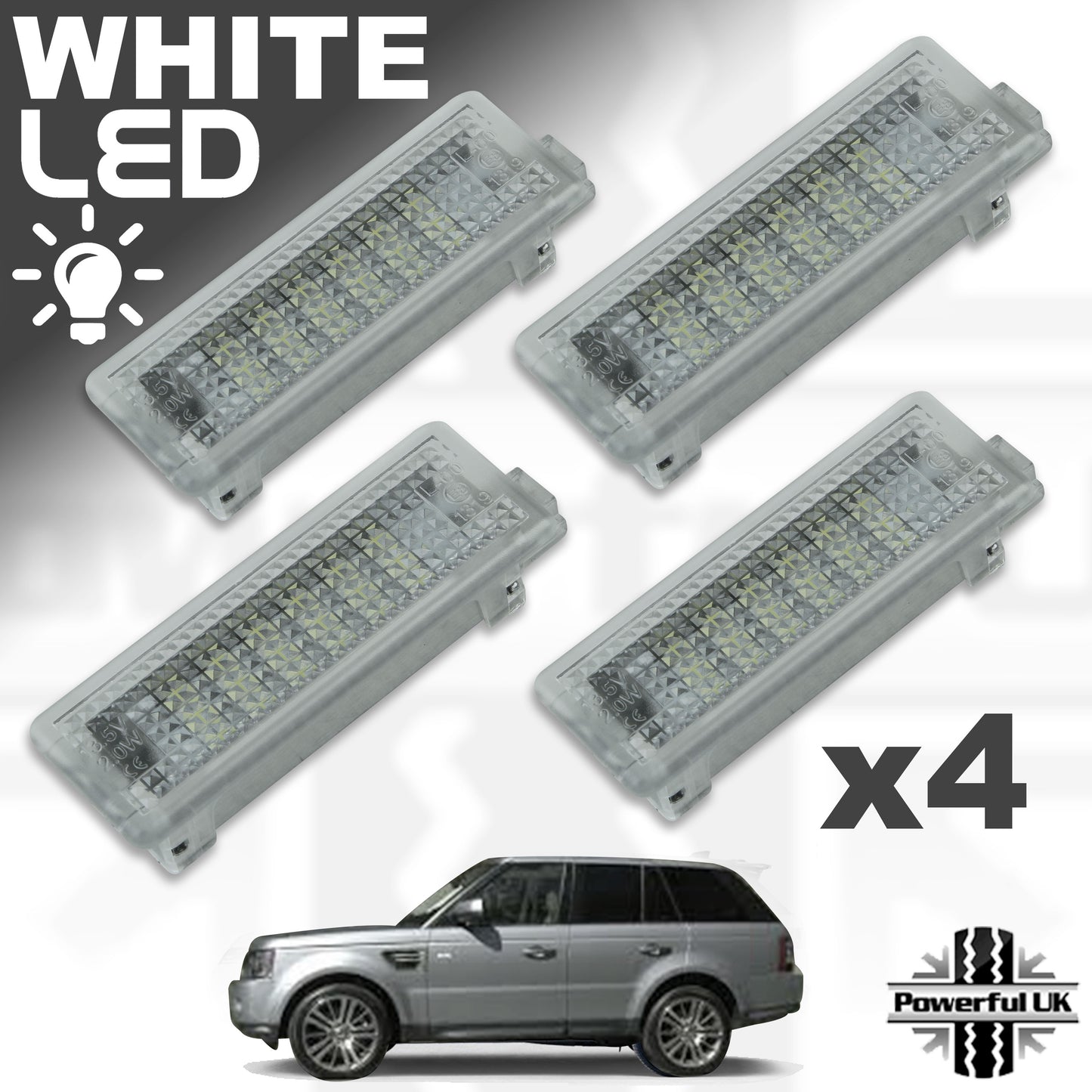 WHITE LED Door Courtesy Lights for Range Rover Sport L320 (4pc)
