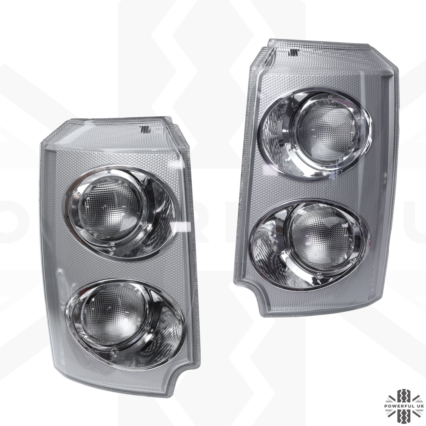 Front Side Light / Indicator Assembly for Range Rover L322 - Clear Indicator/Silver Body - PAIR