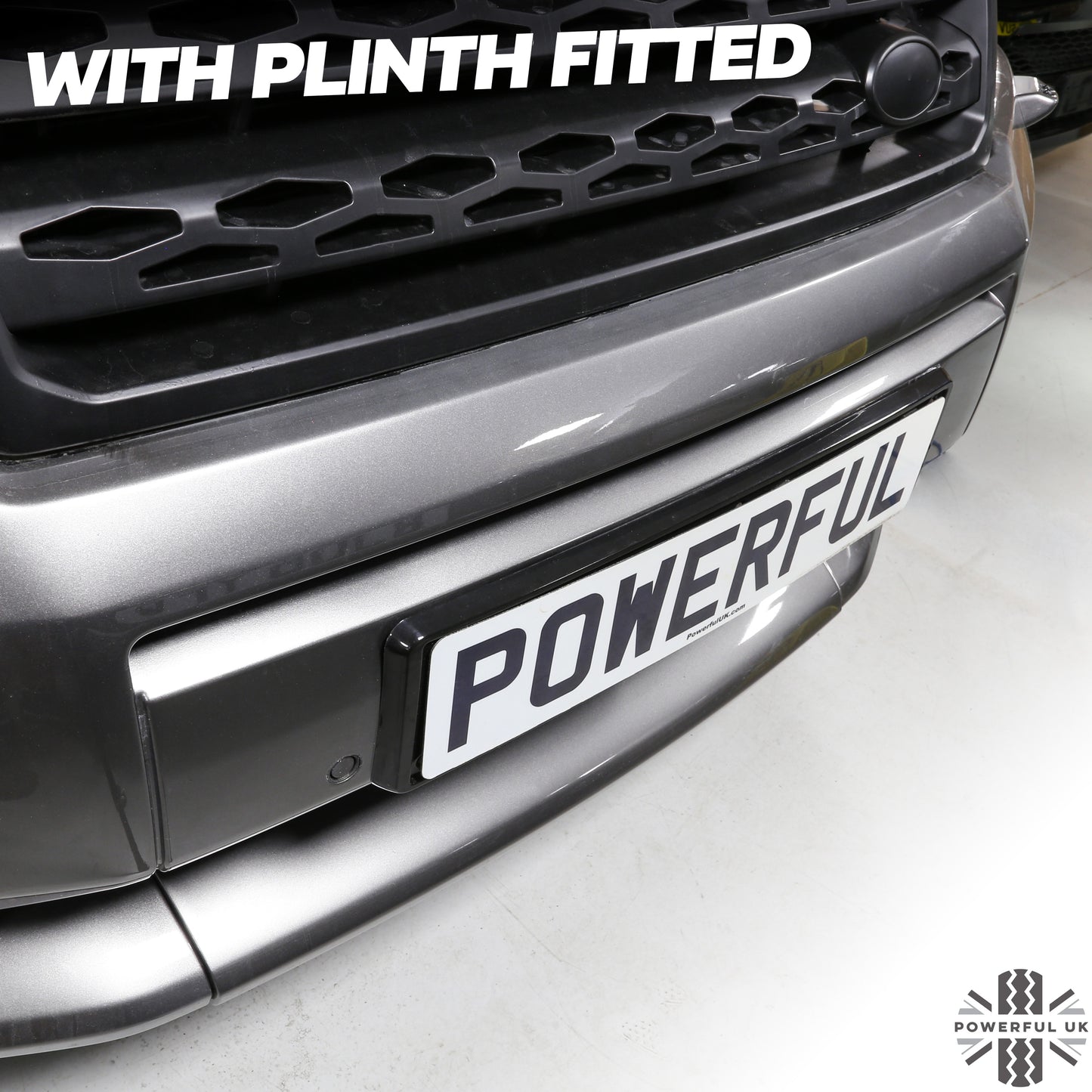 Front Number Plate Plinth - Black - for Land Rover Freelander 2