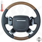 Steering Wheel - Heated - Satin Straight Walnut - Black Leather for Land Rover Discovery 5