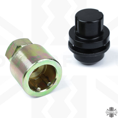 Locking Wheel Nut Kit for Range Rover Classic Alloy Wheels - Black