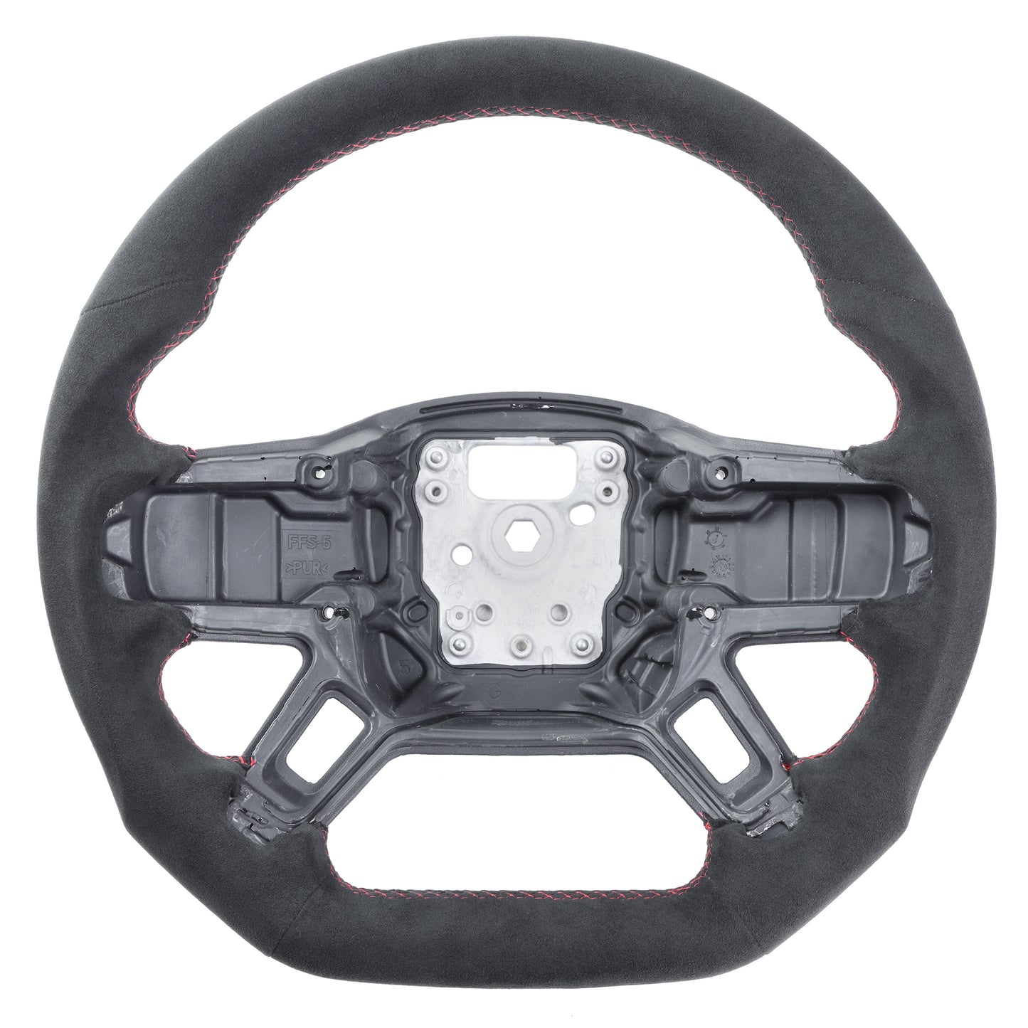 Steering Wheel for Land Rover Defender L663 - Alcantara + Red Stitch