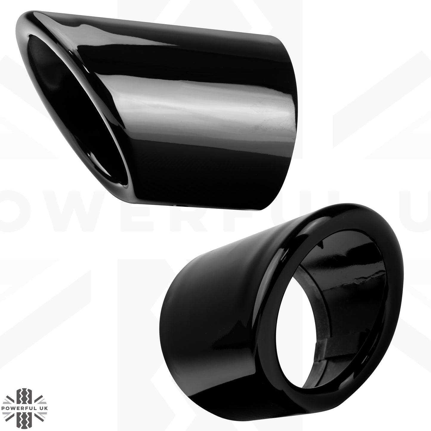 Round Exhaust Tips for Range Rover Sport L494 (2014-17) - Black - PETROL - Pair