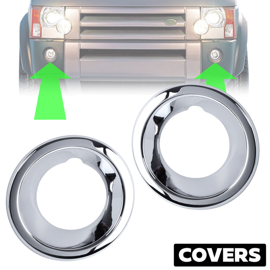 Fog Bezel COVERS for Land Rover Discovery 3 - Chrome